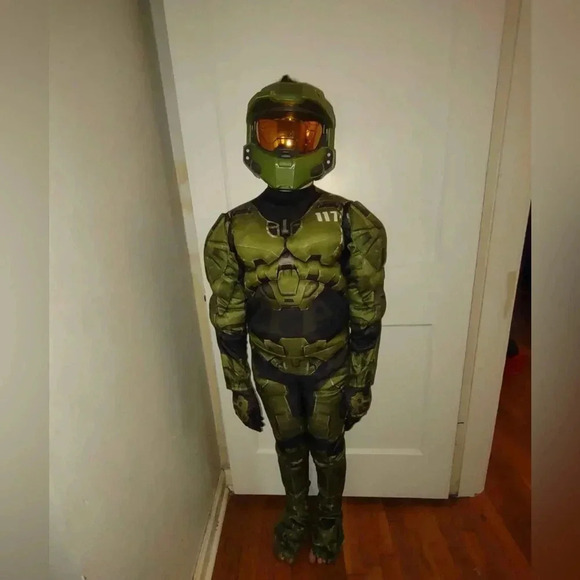 Disguise Boys' HALO Infinite Master Chief Jumpsuit Halloween Costume Size 8/10 - Picture 2 of 3